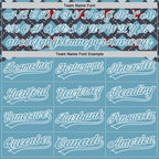 Custom Shadow Blue White 3D Pattern Design Father's Day Mustache Authentic Baseball Jersey