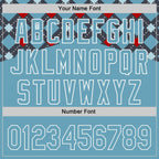 Custom Shadow Blue White 3D Pattern Design Father's Day Mustache Authentic Baseball Jersey