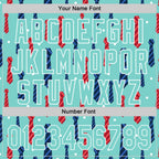 Custom Ice Blue White 3D Pattern Design Father's Day Tie Authentic Baseball Jersey