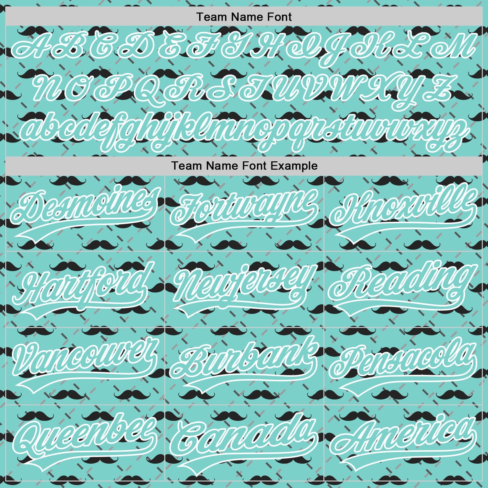 Custom Ice Blue White 3D Pattern Design Father's Day Mustache Authentic Baseball Jersey