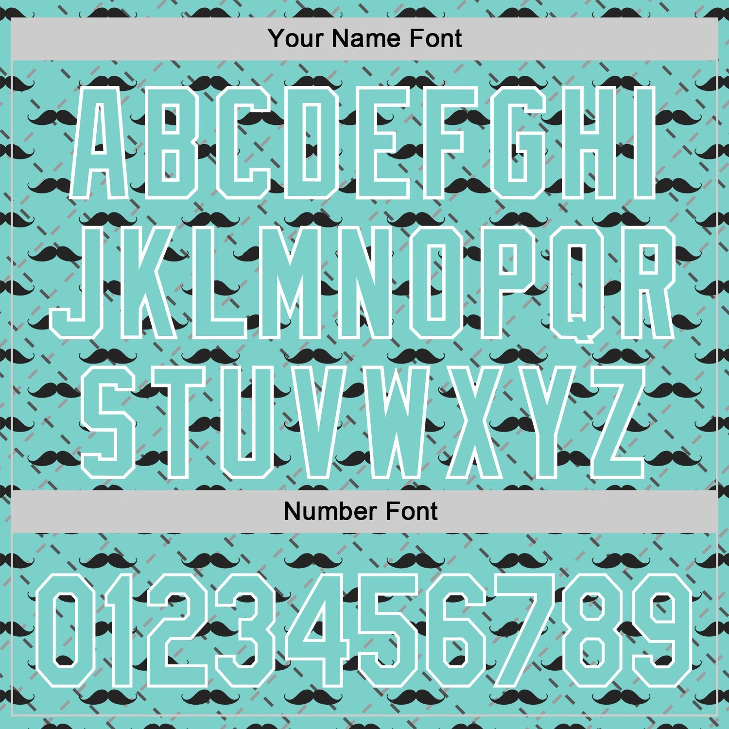 Custom Ice Blue White 3D Pattern Design Father's Day Mustache Authentic Baseball Jersey