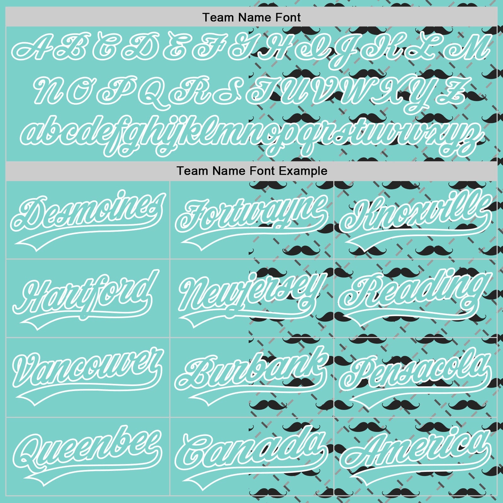 Custom Ice Blue White 3D Pattern Design Father's Day Mustache Authentic Baseball Jersey