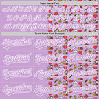 Custom Light Purple White 3D Pattern Design Father's Day Family Love Authentic Baseball Jersey