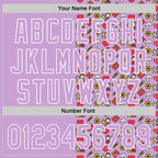 Custom Light Purple White 3D Pattern Design Father's Day Family Love Authentic Baseball Jersey