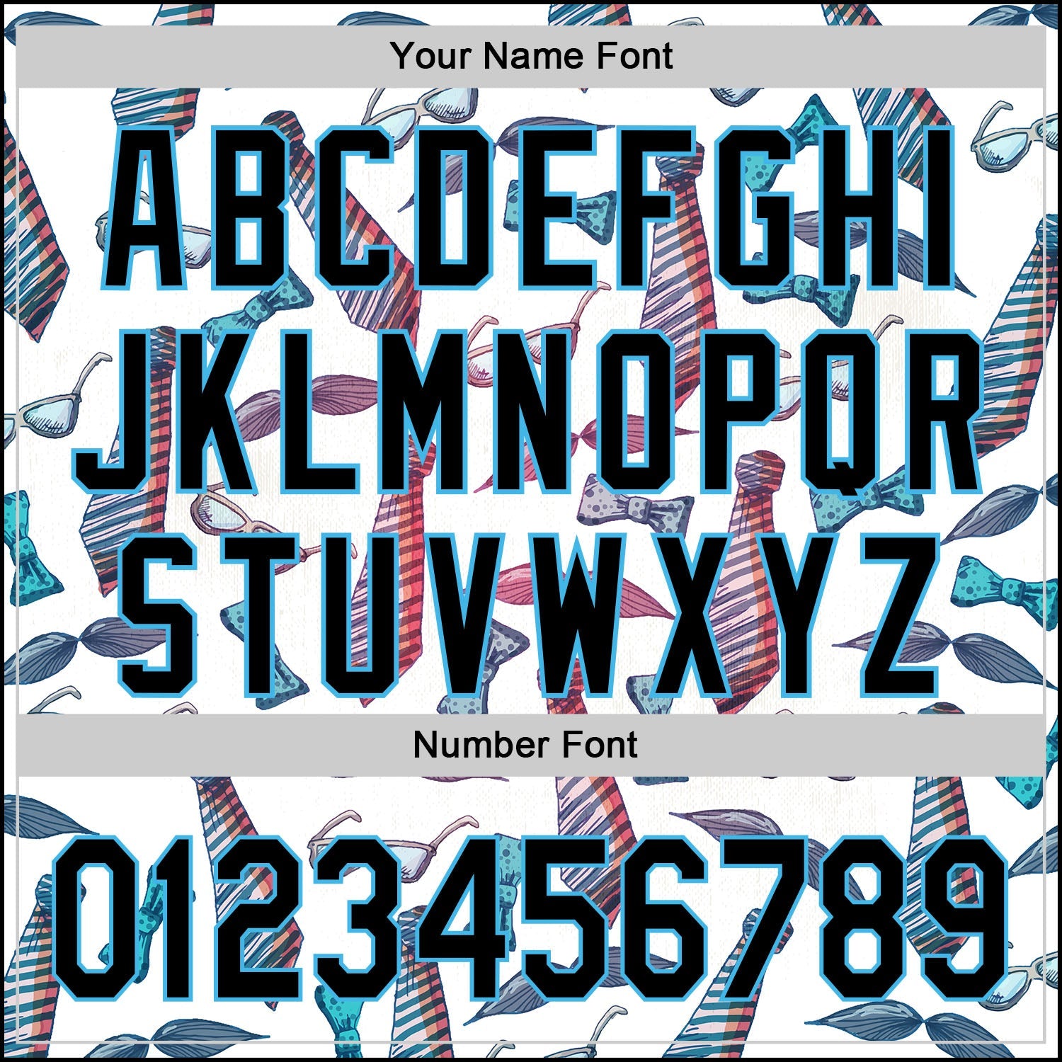 Custom White Black-Sky Blue 3D Pattern Design Father's Day Mustache And Tie Authentic Baseball Jersey