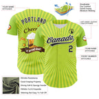 Custom Green Black-White 3D Pattern Design Father's Day Beer Cheers Authentic Baseball Jersey