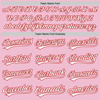 Custom Light Pink White-Red 3D Pattern Design Mother's Day Family Love Authentic Baseball Jersey