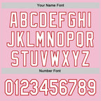 Custom Light Pink White-Red 3D Pattern Design Mother's Day Family Love Authentic Baseball Jersey