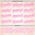 Custom Cream White-Pink 3D Pattern Design Mother's Day Family Love Authentic Baseball Jersey