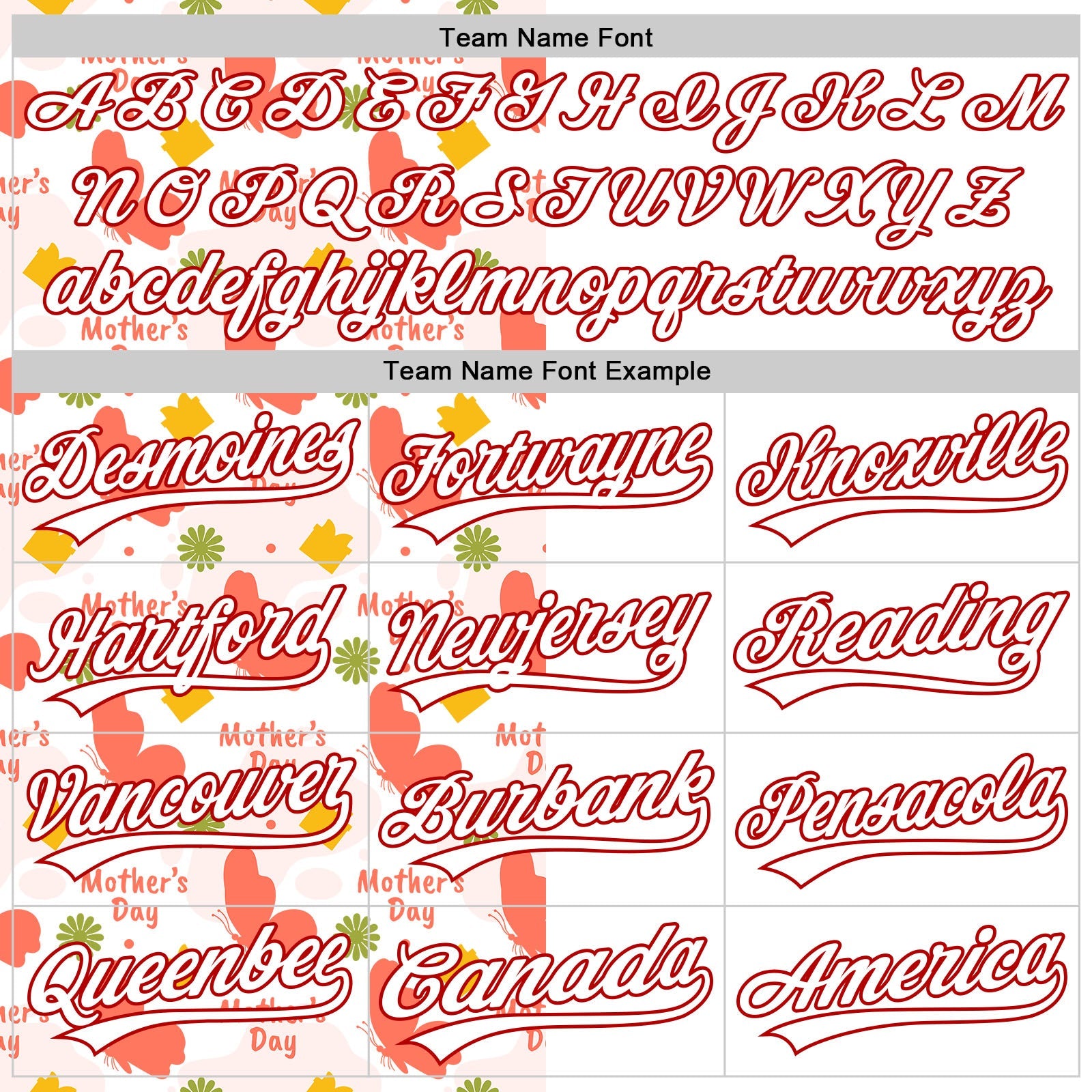 Custom White Red 3D Pattern Design Mother's Day Love Authentic Baseball Jersey