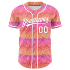 Custom Pink White-Purple 3D Pattern Design Mother's Day Flower Authentic Baseball Jersey
