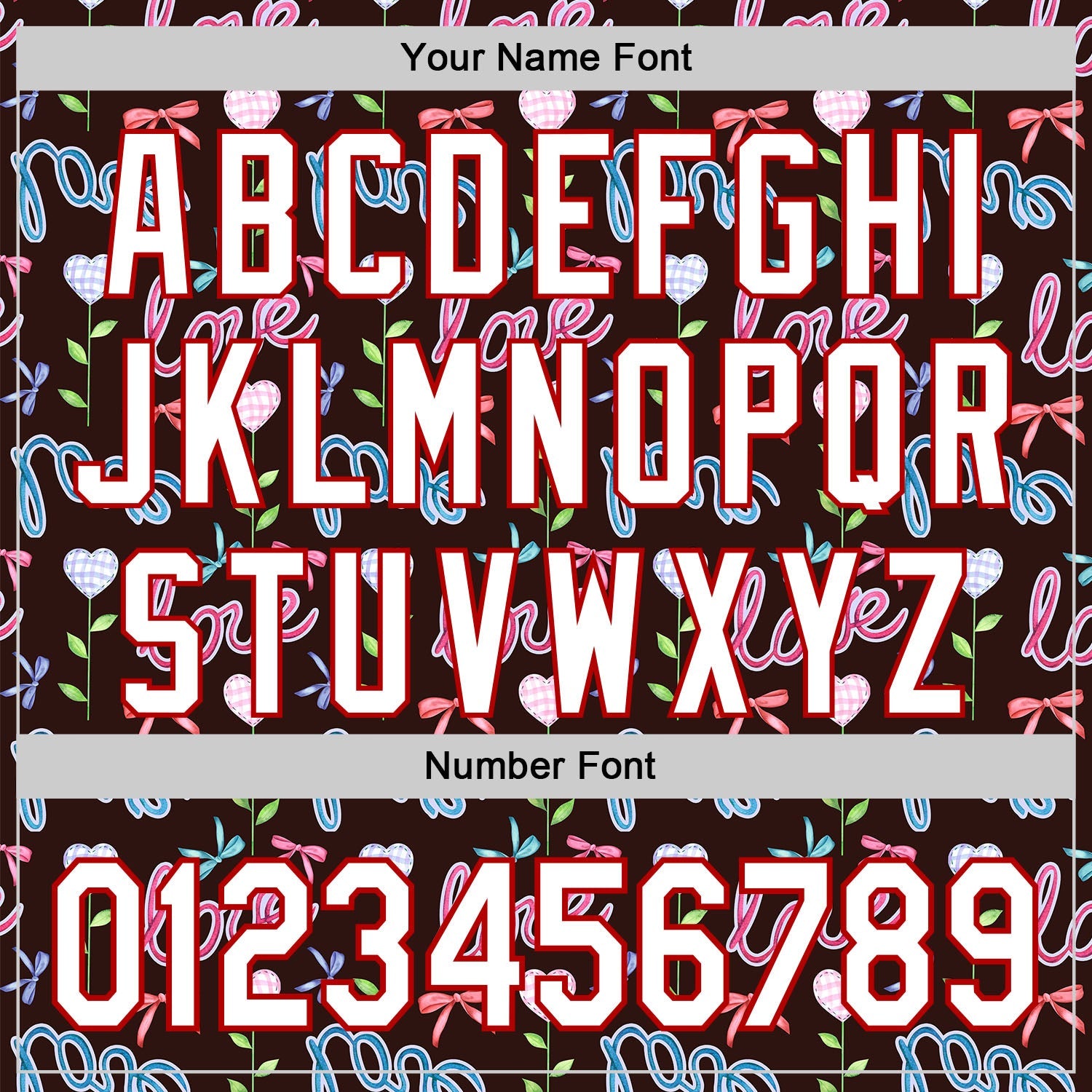 Custom Brown White-Red 3D Pattern Design Mother's Day Love Authentic Baseball Jersey