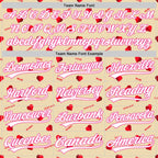 Custom Cream White-Pink 3D Pattern Design Mother's Day Love Authentic Baseball Jersey