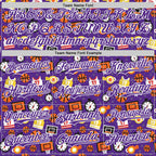 Custom Purple White Comic Doodle Ballgame 3D Pattern Design Authentic Baseball Jersey