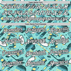 Custom Ice Blue White-Black Comic Doodle Ballgame 3D Pattern Design Authentic Baseball Jersey