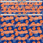 Custom Royal Orange-White Comic Doodle Ballgame 3D Pattern Design Authentic Baseball Jersey