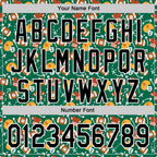 Custom Kelly Green Black-White Comic Doodle Ballgame 3D Pattern Design Authentic Baseball Jersey