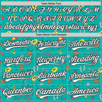 Custom Aqua White-Black 3D Hawaii Tropical Palm Tree And Beach Authentic Baseball Jersey