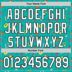 Custom Aqua White-Black 3D Hawaii Tropical Palm Tree And Beach Authentic Baseball Jersey