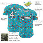 Custom Lakes Blue White-Black 3D Hawaii Fruit Watermelon And Ice Cream Authentic Baseball Jersey