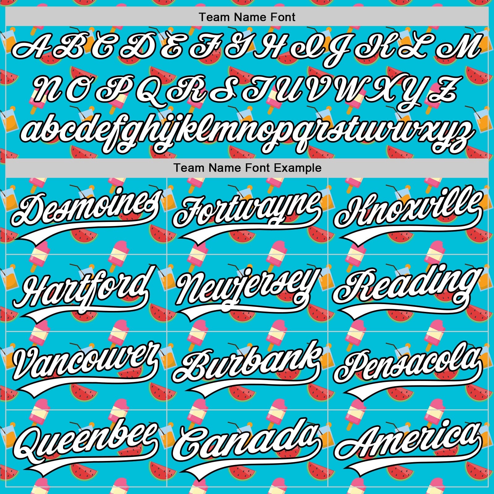 Custom Lakes Blue White-Black 3D Hawaii Fruit Watermelon And Ice Cream Authentic Baseball Jersey