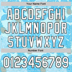 Custom Ice Blue White-Black 3D Hawaii Tropical Palm Leaves And Fruit Pineapple Authentic Baseball Jersey