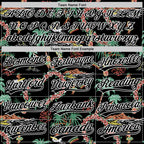 Custom Black White 3D Hawaii Island Tropical Palm Tree And Flower Authentic Baseball Jersey