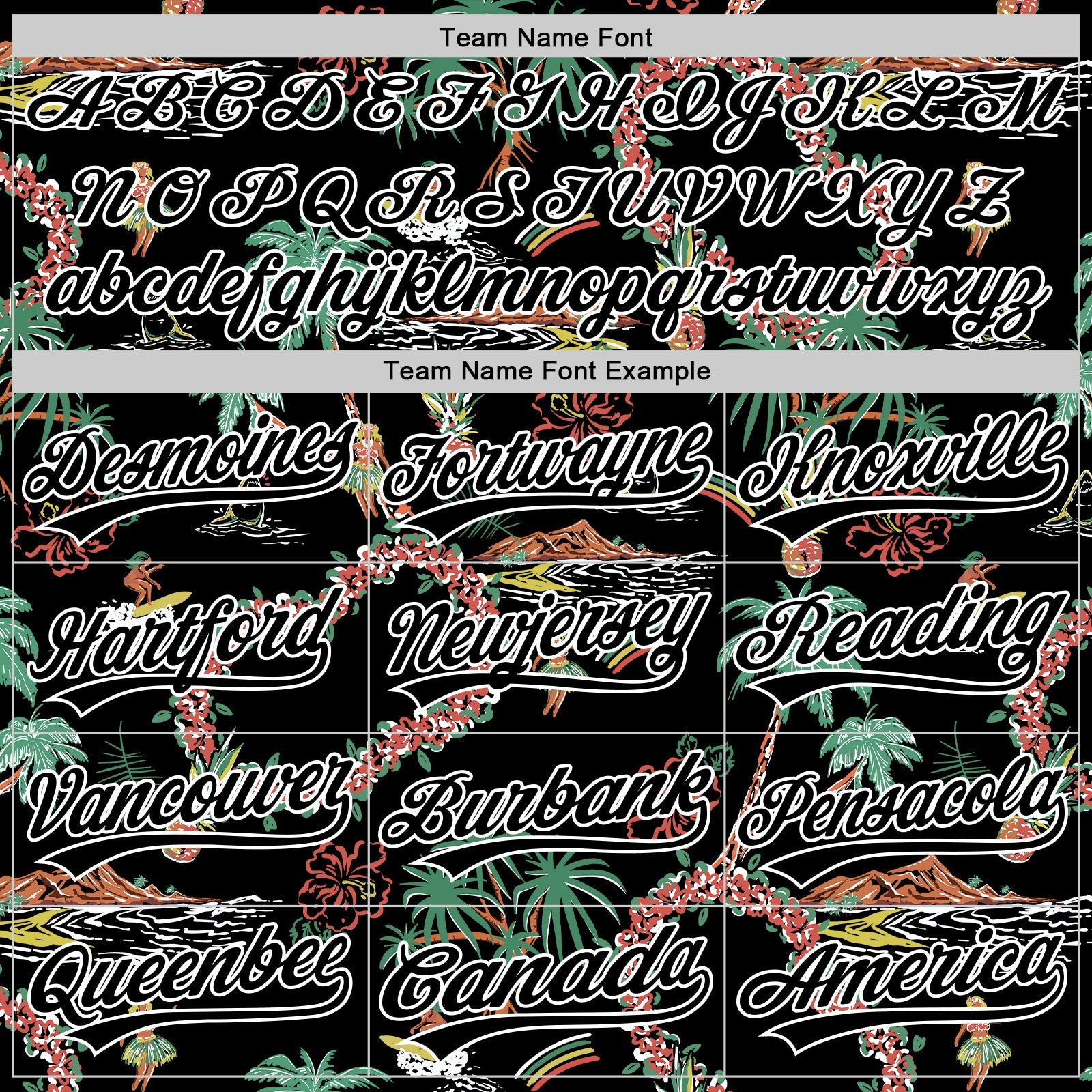 Custom Black White 3D Hawaii Island Tropical Palm Tree And Flower Authentic Baseball Jersey