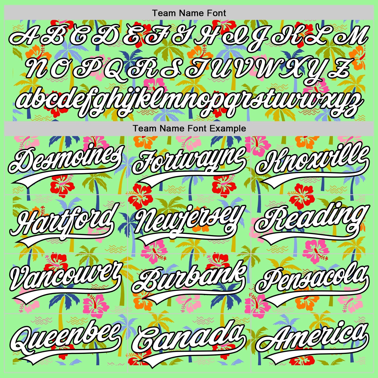 Custom Pea Green White-Black 3D Hawaii Tropical Palm Tree And Flower Authentic Baseball Jersey