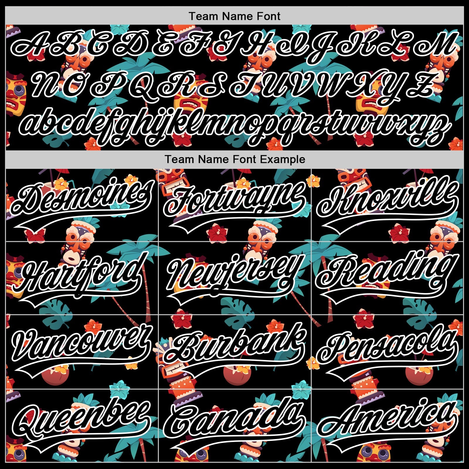 Custom Black White 3D Hawaii Tropical Palm Tree Flower And Tiki Mask Authentic Baseball Jersey