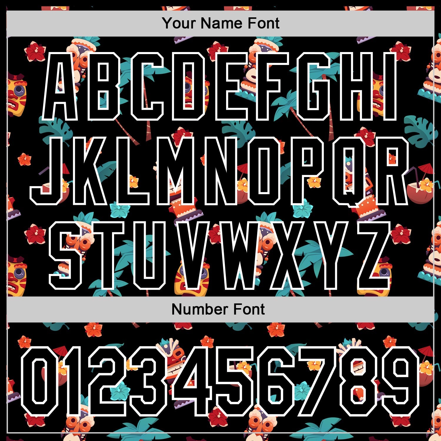 Custom Black White 3D Hawaii Tropical Palm Tree Flower And Tiki Mask Authentic Baseball Jersey