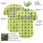 Custom Yellow White-Black 3D Hawaii Fruit Watermelon Authentic Baseball Jersey