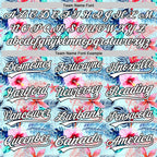 Custom Ice Blue White-Black 3D Hawaii Tropical Palm Leaves And Flower Authentic Baseball Jersey