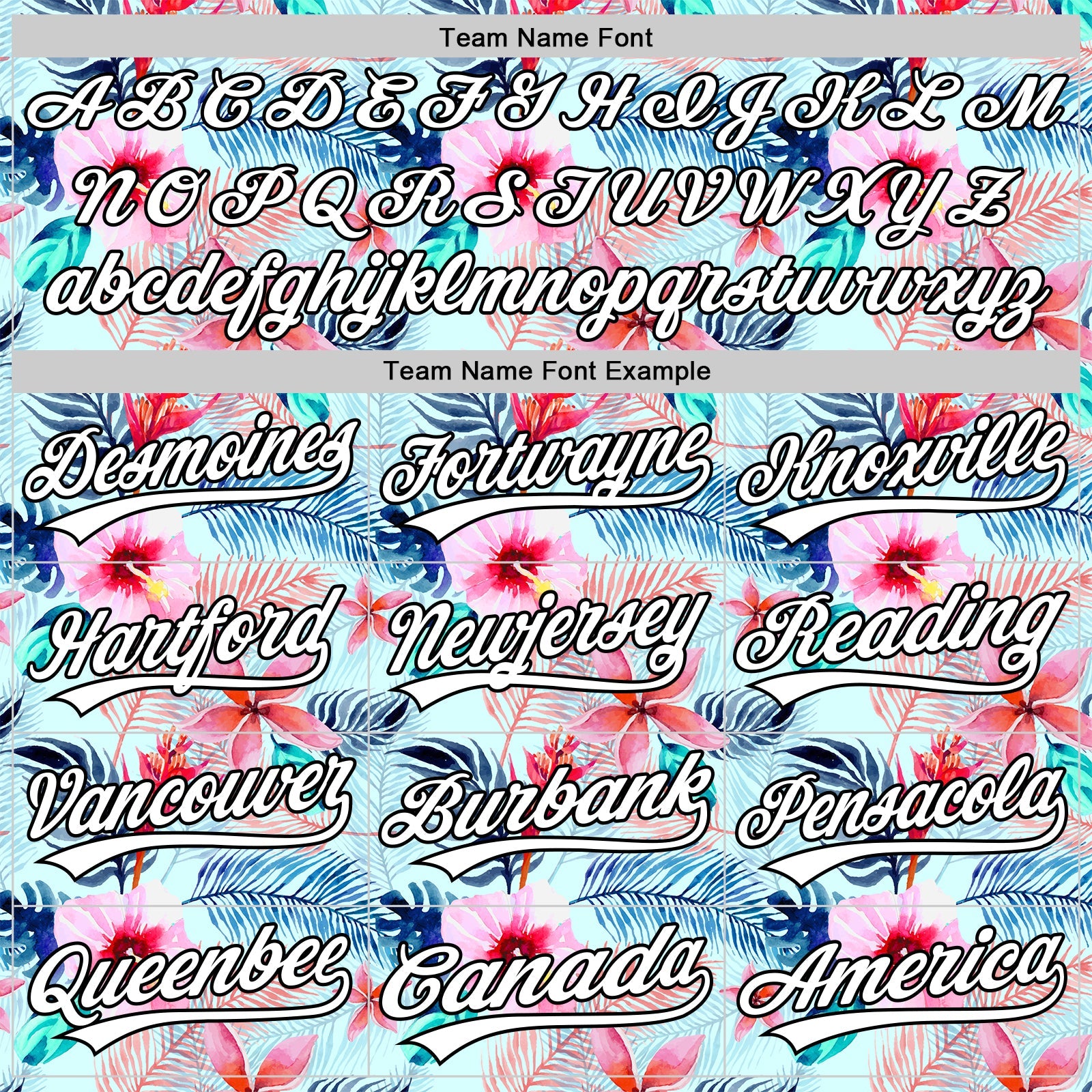 Custom Ice Blue White-Black 3D Hawaii Tropical Palm Leaves And Flower Authentic Baseball Jersey