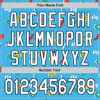 Custom Sky Blue White-Black 3D Hawaii Beach Holiday Authentic Baseball Jersey