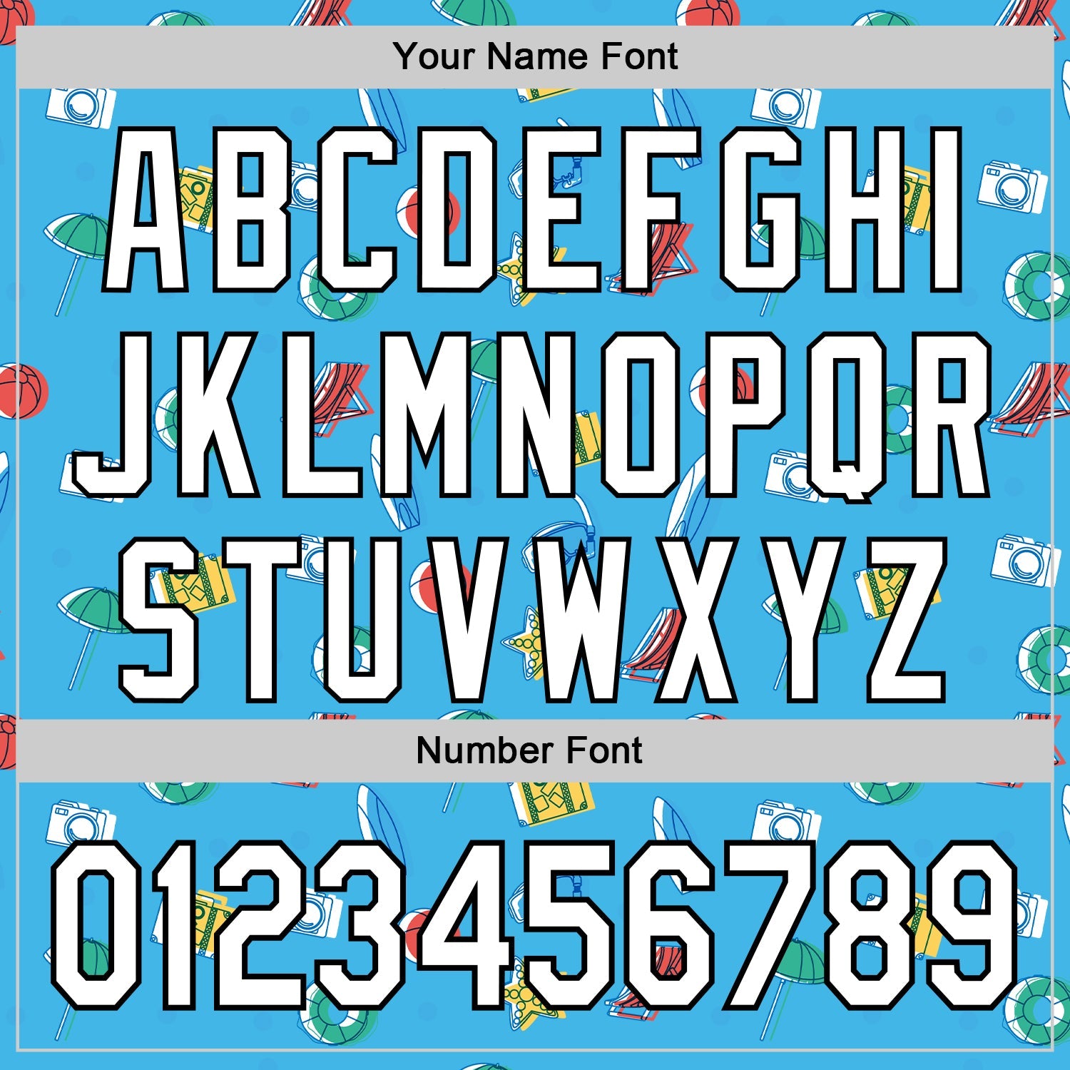 Custom Sky Blue White-Black 3D Hawaii Beach Holiday Authentic Baseball Jersey