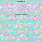 Custom Ice Blue Light Purple-White 3D Pattern Design Foodie Fast Food Burger Fries Pizza Authentic Baseball Jersey