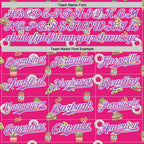 Custom Hot Pink Medium Purple-White 3D Pattern Design Foodie Fast Food Pizza Donut Cola Authentic Baseball Jersey
