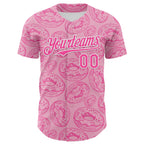 Custom Light Pink Pink-White 3D Pattern Design Christmas Foodie Food Dessert Donut Authentic Baseball Jersey
