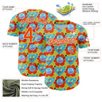Custom Neon Yellow Orange-White 3D Pattern Design Funny Cartoon Flower And Heart Authentic Baseball Jersey