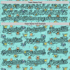 Custom Ice Blue Black 3D Pattern Design Funny Cartoon Monster Authentic Baseball Jersey