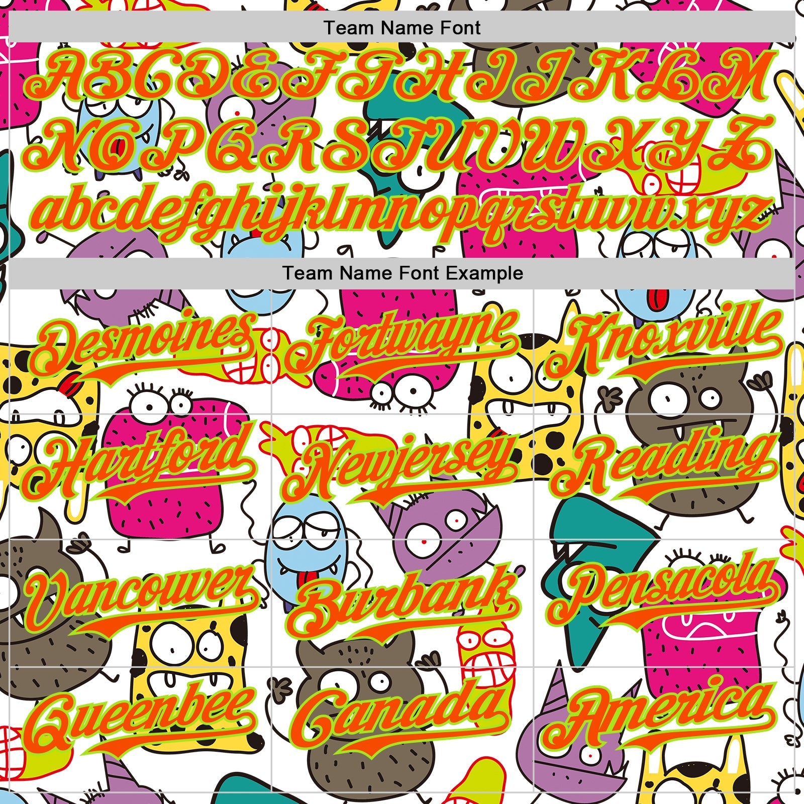 Custom White Orange-Neon Green 3D Pattern Design Funny Cartoon Monster Authentic Baseball Jersey