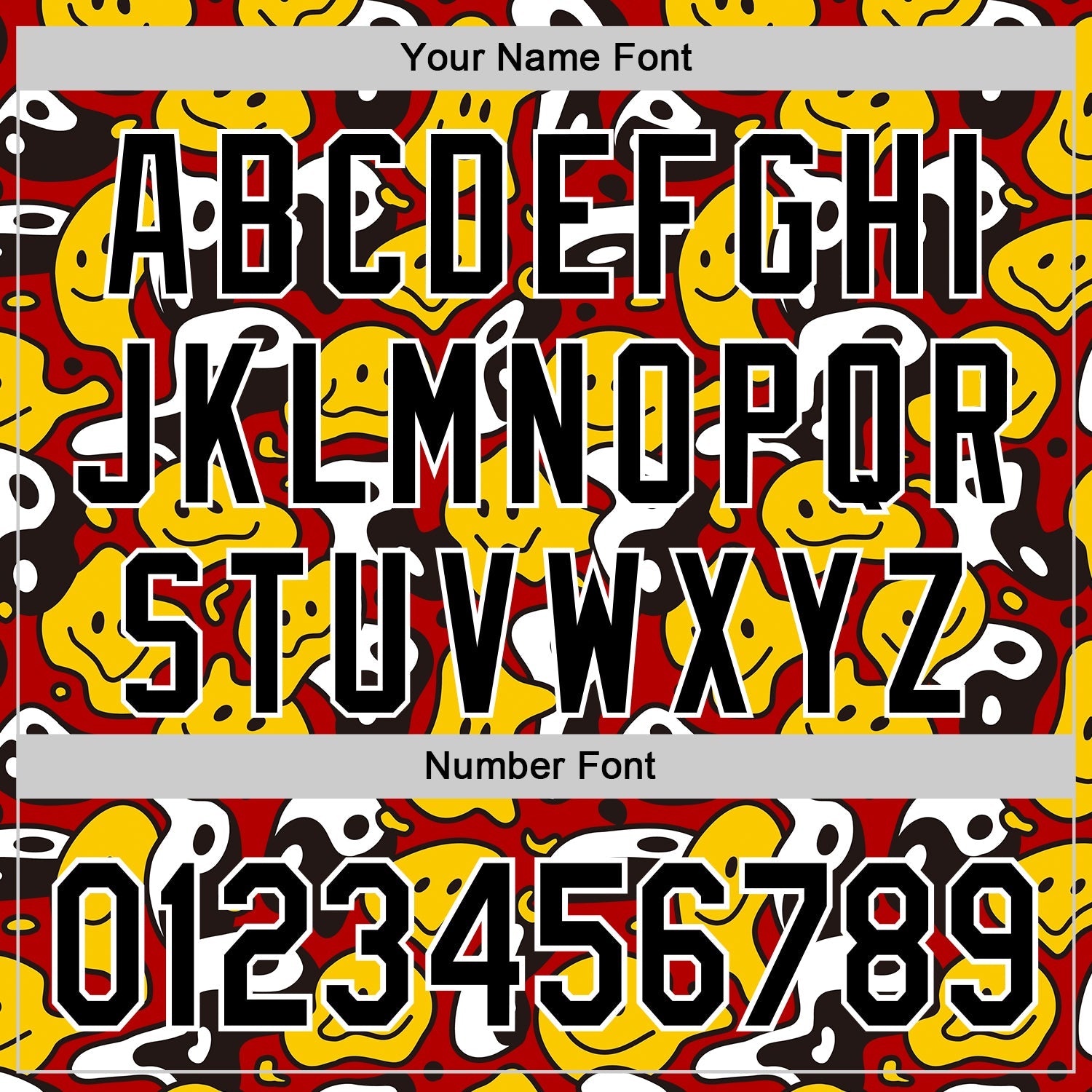 Custom Red Black-White 3D Pattern Design Funny Cartoon Emoji Smile Face And Yin Yang Authentic Baseball Jersey