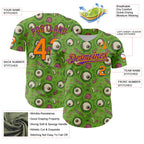 Custom Green Bay Orange-Purple 3D Pattern Design Funny Cartoon Monster Authentic Baseball Jersey
