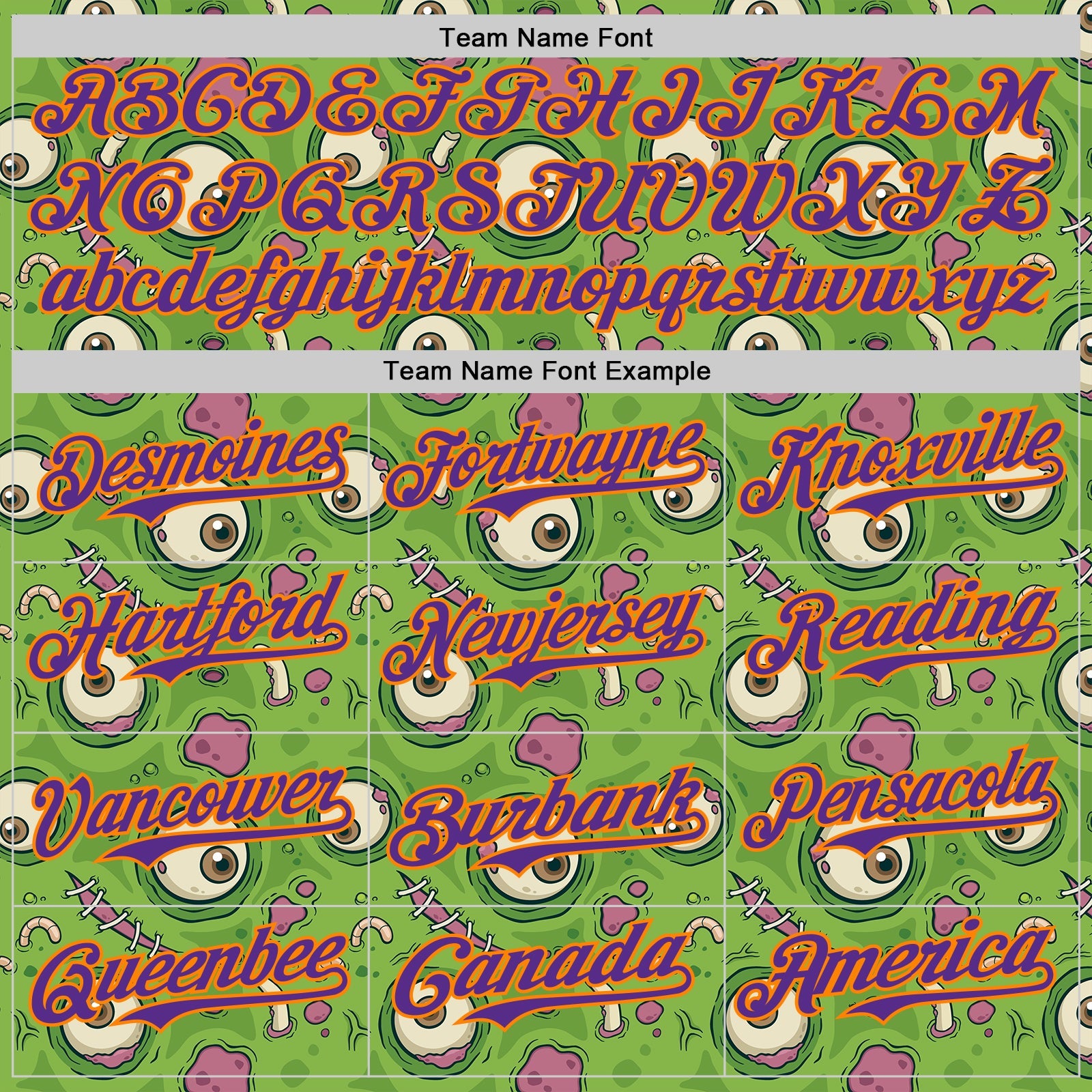 Custom Green Bay Orange-Purple 3D Pattern Design Funny Cartoon Monster Authentic Baseball Jersey