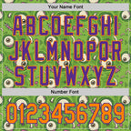 Custom Green Bay Orange-Purple 3D Pattern Design Funny Cartoon Monster Authentic Baseball Jersey