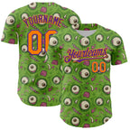 Custom Green Bay Orange-Purple 3D Pattern Design Funny Cartoon Monster Authentic Baseball Jersey