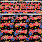 Custom Black Fire Red-White 3D Pattern Design Funny Cartoon Heart Authentic Baseball Jersey