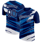 Custom Navy Blue-White 3D Esports Performance T-Shirt