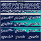 Custom Navy Blue-Aqua 3D Esports Performance T-Shirt